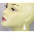 thumbnail image 5 of Sterling Silver Opalite Simulated Opal Earrings Faceted Long Cut Teardrops White Rainbow Iridescent Designed for Adult Women, 5 of 5