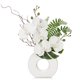 thumbnail image 1 of Flores artificiales Briful Orchid White con jarrón de cerámica de 41 cm, 1 of 5