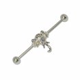 thumbnail image 1 of Industrial Straight Barbell 14G Surgical Steel with Removable Elephant Charm, 1 of 1
