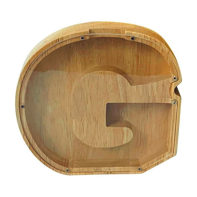 Boîte de Rangement en Bois pour Lettres Anglaises, Verre Transparent