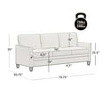 thumbnail image 6 of Mainstays Kensington 80" 3 Seat Classic Modern Couch, Gray, 6 of 14