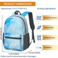 thumbnail image 3 of 17 Inch Lightweight Backpack,PVC Waterproof Oxford Fabric, Ergonomically Designed, with Large Capacity, Frozen Aesthetic Pattern, 3 of 5