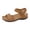 Brown, variant on Rokment Women's Orthopedic Platform Wedges Walking Sandals Summer Fashion Comfortable Leather Arch Support Non Slip Work Dress Sandals for Ladies Beige Size 5.5
