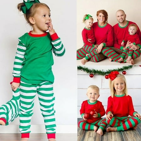 Christmas Girls Night Out Xmas Baby Boy Girl Kids Nightwear Pajamas Pjs Sleepwear Outfits Set Clothes Suit ()