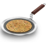 HAWKINS 26 cm Paratha Tava, Triply Stainless Steel Shielded Nonstick Tawa with Rosewood Handle, Honeycomb Non Stick Induction Tawa, Silver (NSPT26)