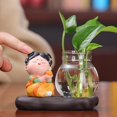 thumbnail image 4 of GUOOL Tang Lady Vase Hydroponique avec Figurine en Résine Stand Moderne Vase en Verre Terrarium Style, 4 of 8