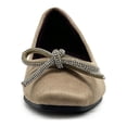 thumbnail image 3 of Ollio Women's Shoes Faux Suede Rhinestone Ribbon Square Toe Ballet Flat SF1760, 3 of 6