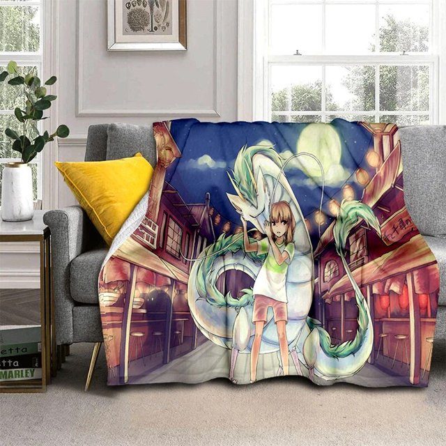 Manta de Anime japonés de dibujos animados Spirited Away, súper suave, kawaii, ropa de cama de viaje, sofá, cama, regalo de cumpleaños