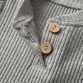 thumbnail image 3 of Newborn Baby Boy Clothes Long Sleeve Romper Solid Pants Outfits Set Grey, 3 of 6