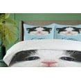 thumbnail image 4 of Ambesonne Cartoon Duvet Cover Sets, Furry Pink Nose Kitten, 2-Queen, Black White Blue, 4 of 6
