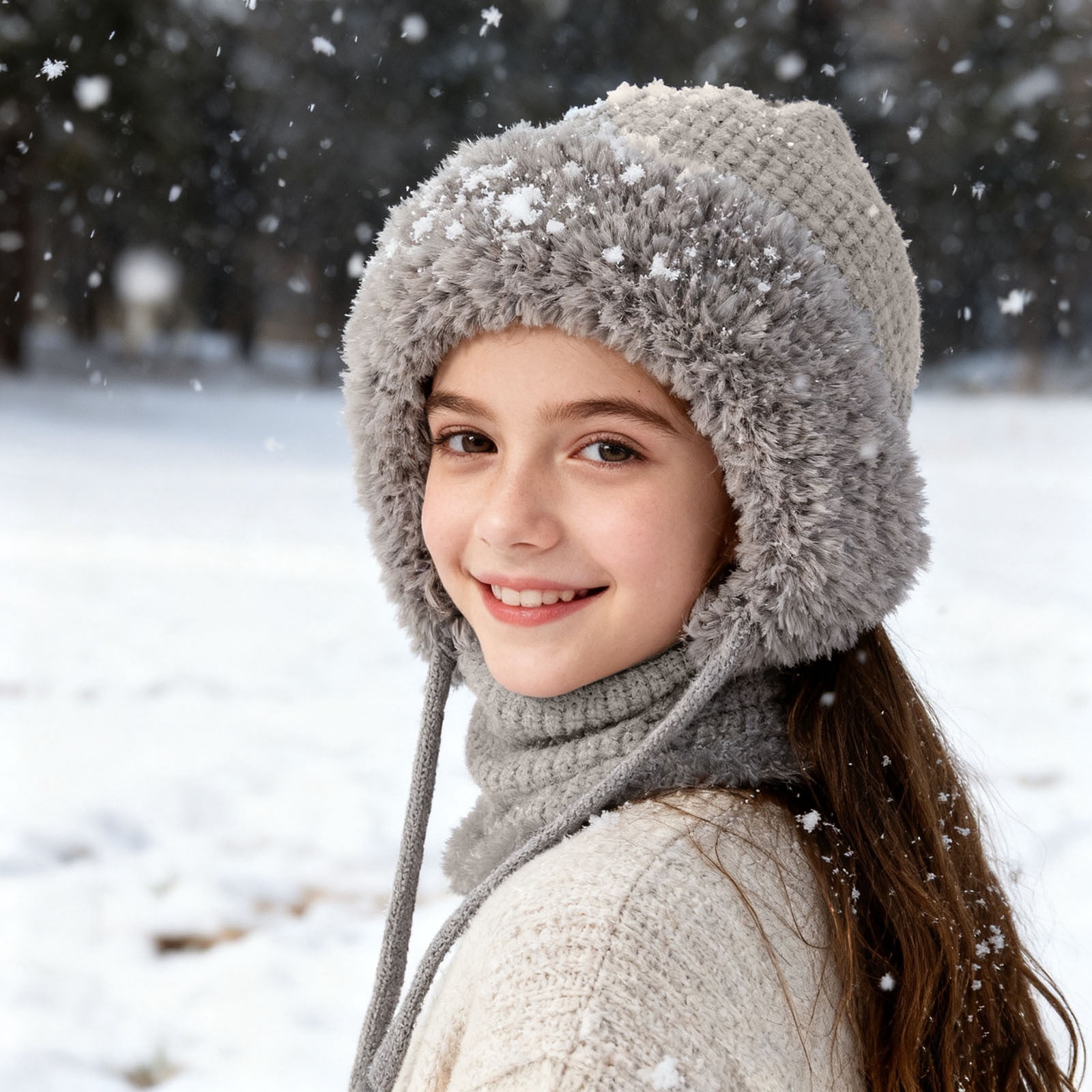3-in-1 Winter Balaclava, 2025 New Knitted Hat, Multifunctional Scarf Hat for Outdoor Sports, Cozy Ski Mask for Women (1)