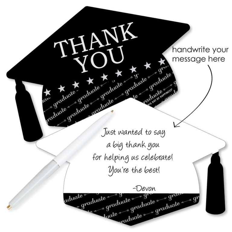 grad party thank you cards Graduation Thank You Card with Gold Stars