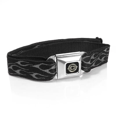 - Chevrolet Logo Seatbelt Buckle Silver Flames Belt