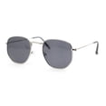 thumbnail image 2 of Polarized Mens Retro Hipster Thin Metal Rim Geometric Oval Sunglasses Silver - Black, 2 of 4