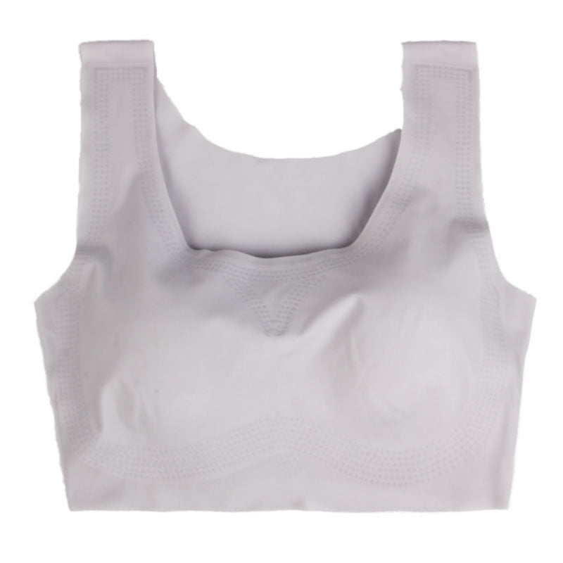 Women Plus Size Soft Bra Button Front Wireless Push Up Breathable Vest Brassiere