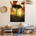 thumbnail image 2 of Safari Decor Wall Hanging Tapestry, Single Tree at Dreamy African Sunset with Dark Dramatic Clouds on the Sky Art Photo, Bedroom Living Room Dorm Accessories, 60 X 80 Inches, by Ambesonne, 2 of 5