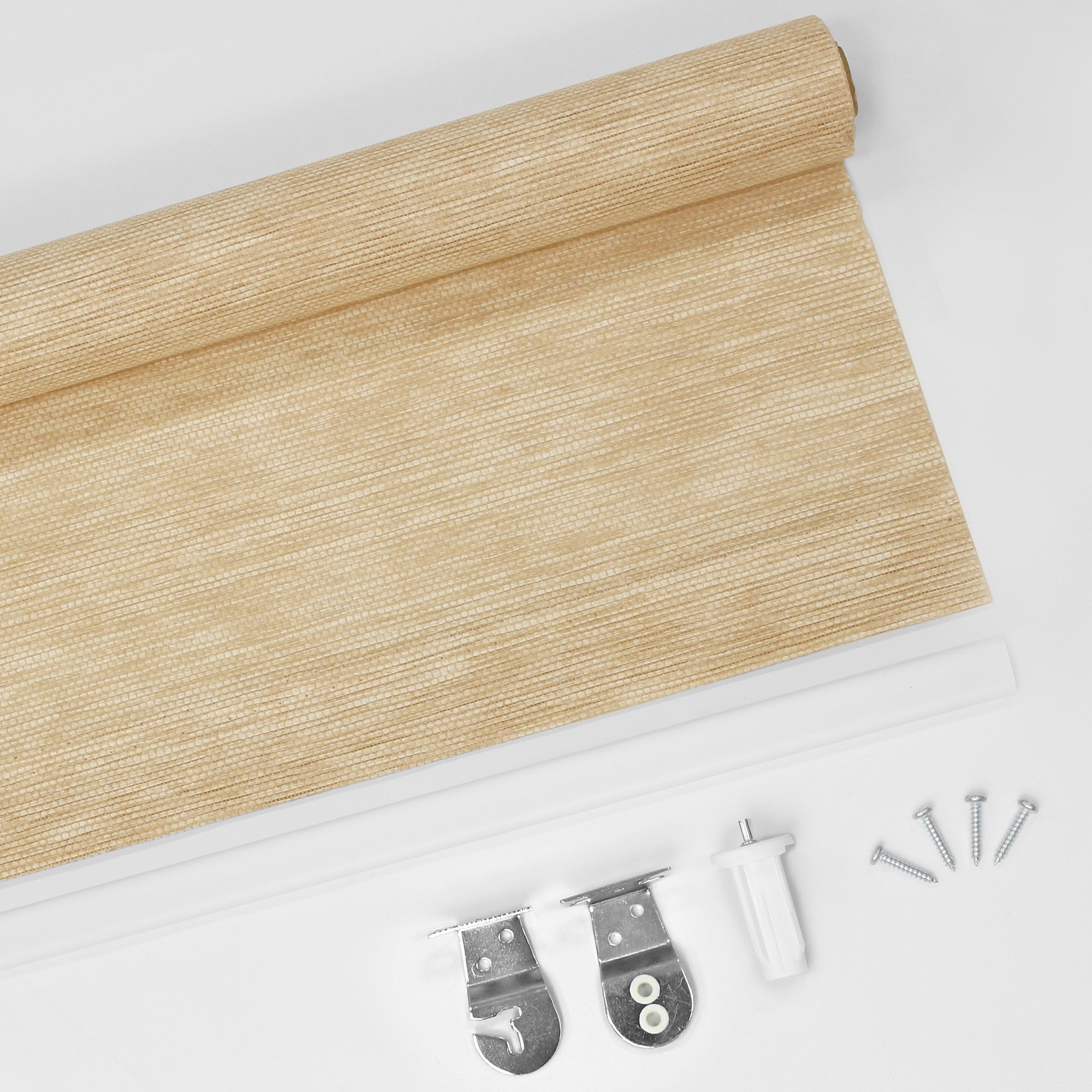 Lumi Cordless Natural Fabric Roller Shades Light Filtering (4 Colors) 32 W x 72 H Inches - Linen