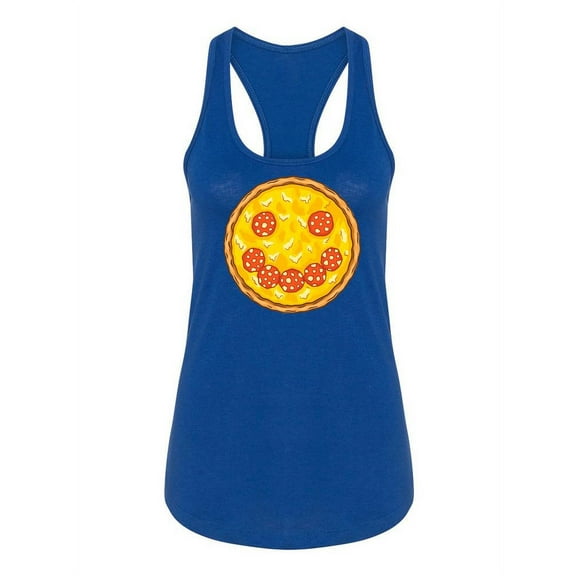 Smiling Pizza Racerback Tank Women -Smartprints Designs, Female x-Small