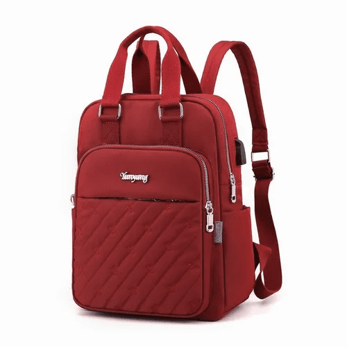 Mochila Impermeable Antirrobo De Gran Capacidad Para Mujer Roja Malubero