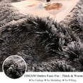thumbnail image 6 of XeGe 3 Piece Faux Fur Duvet Cover Set, Luxury Ultra Soft Velvet Furry Bedding Set, Long Plush Comforter Cover Set with 2 Pillow Shams, Zipper Closure, King Size, Black Ombre, 6 of 8