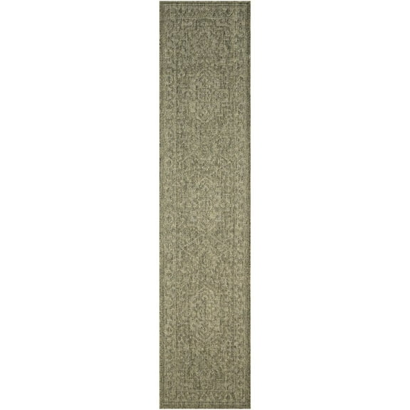 Nourison Home Tulum 2'2" x 8' Olive Outdoor Rug