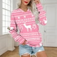 thumbnail image 4 of Lorytime Womens Sweatshirt with Pockets Christmas Snowflakes Shirt V Neck Long Sleeve Pullover Drop Shoulder Loose Tops, 4 of 6
