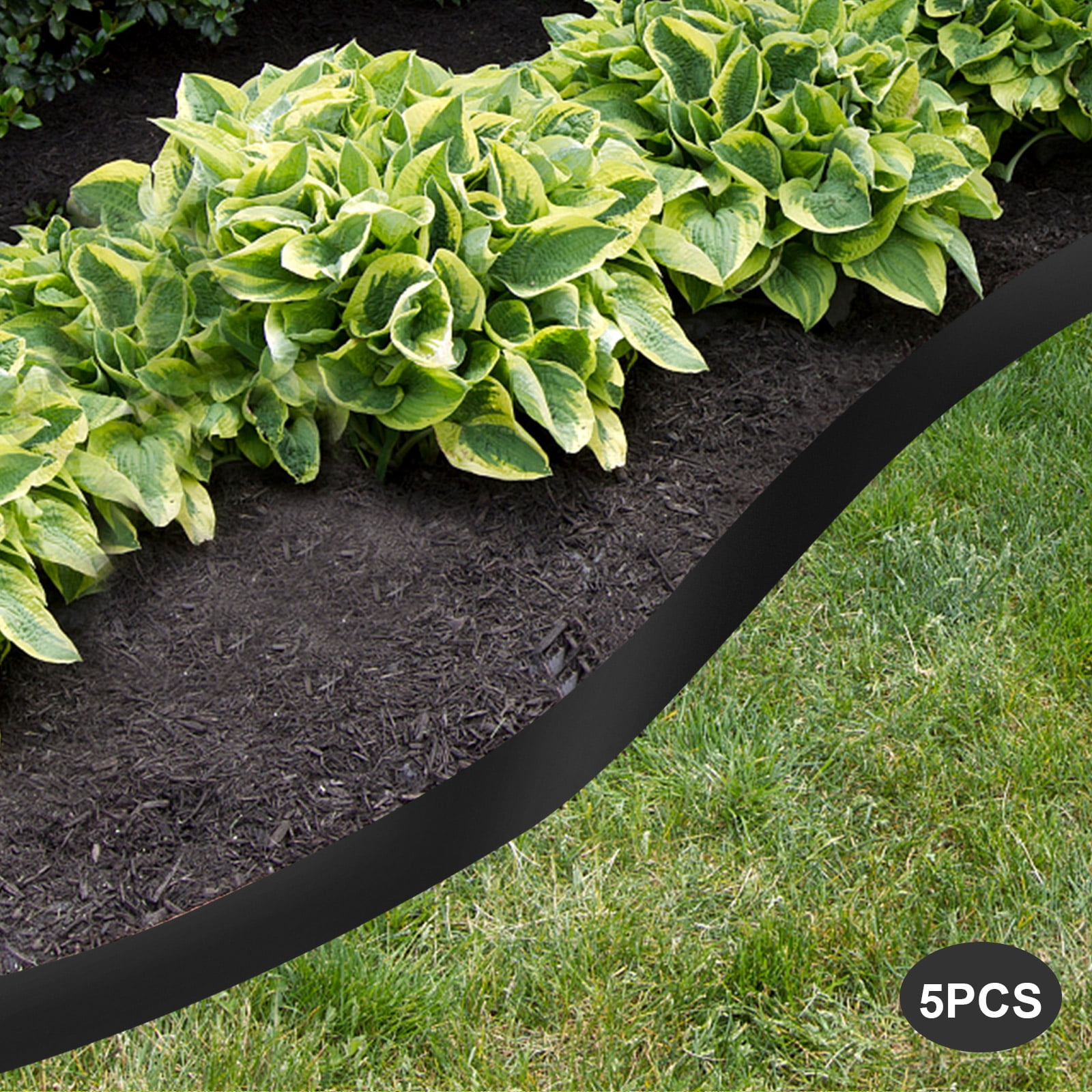 Wildnix Steel Landscape Edging 5 Pcs 3x39in, Flexible Lawn Edging for Garden Borders, Shock-Resistant, Easy Installation with Hinges and Protective Gloves for Outdoor Use