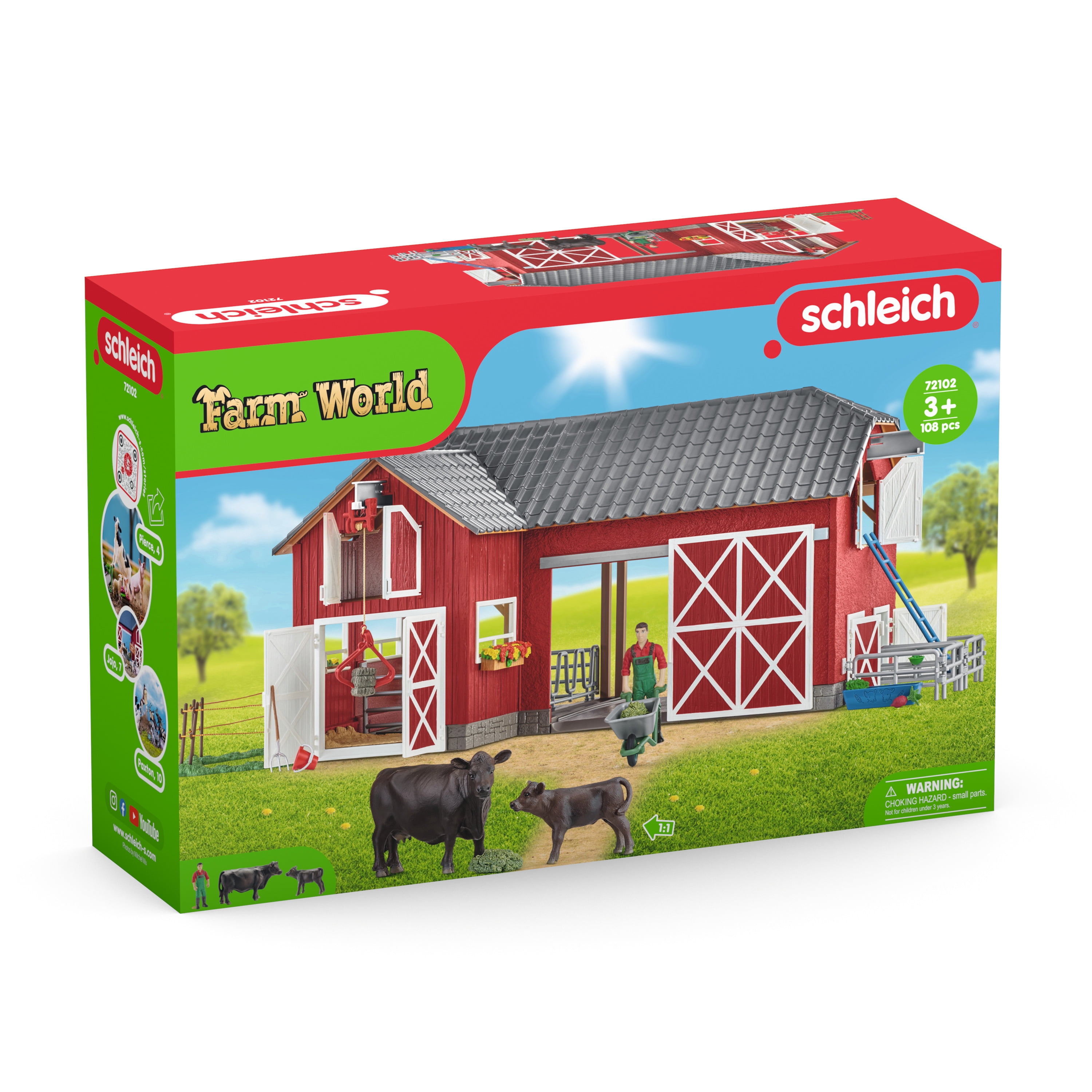 Schleich Farm World Big Red Barn Playset with Farm Animal Toys