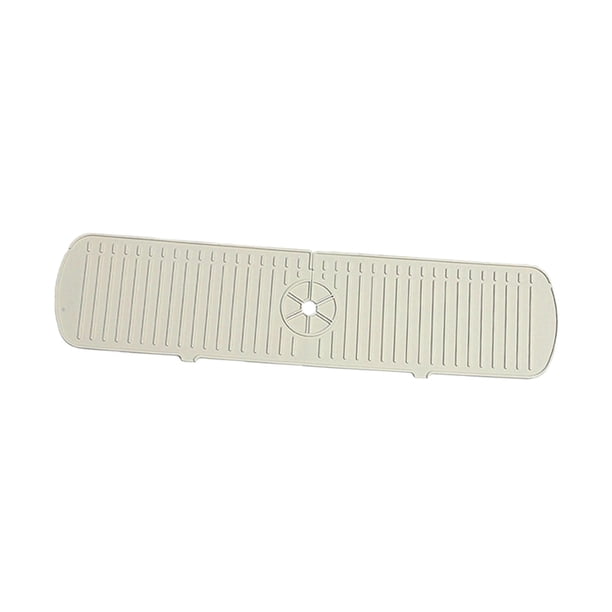 Protector contra salpicaduras para fregadero de cocina, alfombrilla de silicona para grifo de cocina, almohadilla de drenaje para mostrador beis 61cm