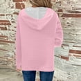thumbnail image 4 of NMMUED Womens Hoodie Waffle Knit Tops for Women Cute Hoodies Loose Fit Hoodie Casual Outfits for Women Y2k Hoodie Hooded Top Pink L, 4 of 9