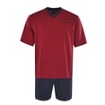 thumbnail image 1 of hajo conjunto de pijama para hombre - corto, manga corta, Klima-Light, mezcla de algodón Rojo 3XL (XXX-Large), 1 of 3