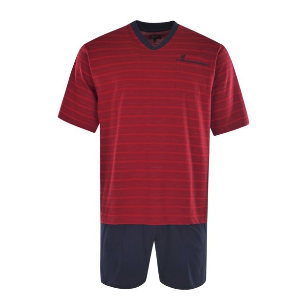 hajo conjunto de pijama para hombre - corto, manga corta, Klima-Light, mezcla de algodón Rojo 3XL (XXX-Large)
