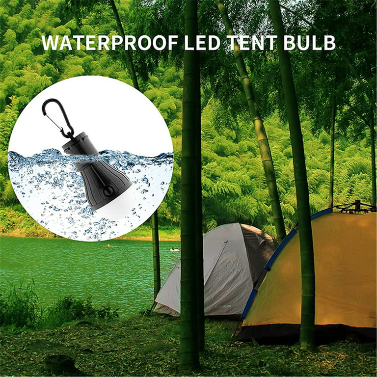 4Pcs Camping Light Bulb, Elbourn Portable LED Camping Lantern Camp Tent  Lights Lamp with Clip Hook with 3 Modes 