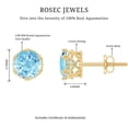 thumbnail image 4 of Rosec Jewels Aquamarine Solitaire Stud Earrings with Screw Back - 6 mm - AAA Quality - March Birthstone - Ready to Gift for Birthday, 10K Yellow Gold, 4 of 7