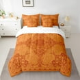 thumbnail image 2 of Manfei Gothic Floral 7pcs Bedding Comforter Set,Retro Flower Floral Queen Bedding Sets,Orange Queen Sheet Sets For Kids,Breathable Home Decor Reversible, 2 of 8