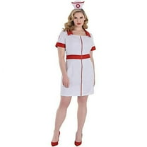 Amscan Nurse Dress Costume w/Headband - Plus 4X (26-28) | Polyester | White | 1 Set