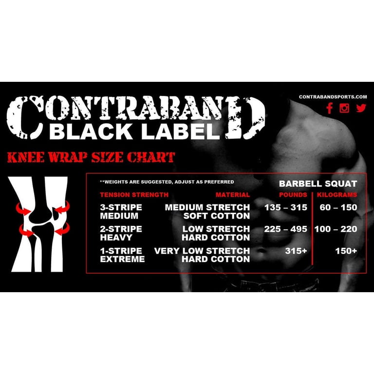 Contraband Black Label 1055 Ginocchiere Classiche Per Sollevamento Pesi (Coppia) – Uomo/Donna, Cotone Elastico - Foto 4