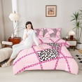 thumbnail image 4 of Castle Fairy Animal Cheetah Print Full Size Comforter Sets 3-Piece for Kids Teens Adults,Geometric Chain Plaid Bedding Comforter Set,Dreamy Princess Lightweight Bedding Sets,Microfiber Bedroom Decor, 4 of 8