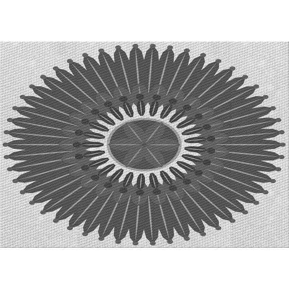 Ahgly Company Indoor Rectangle Patterned Silver Gray Area Rugs, 6' x 9'