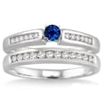 thumbnail image 2 of 1.25 Carat Sapphire and Diamond Affordable Bridal Set on 10k White Gold, 2 of 2