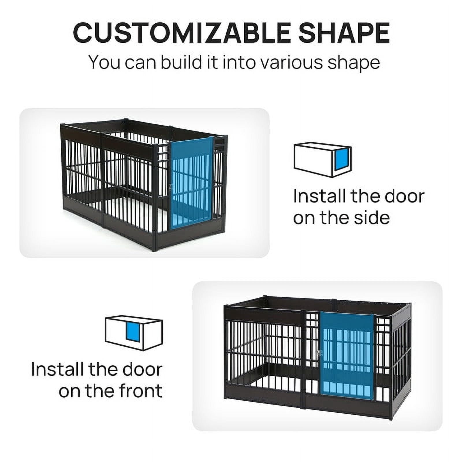 Walnest Dog Playpen,6 Panels Dog Pen,31.5" Height Foldable Dog Fence Exercise Pen with Doors, Furniture Style Pet Puppy Playpen for Indoor and Outdoor Use