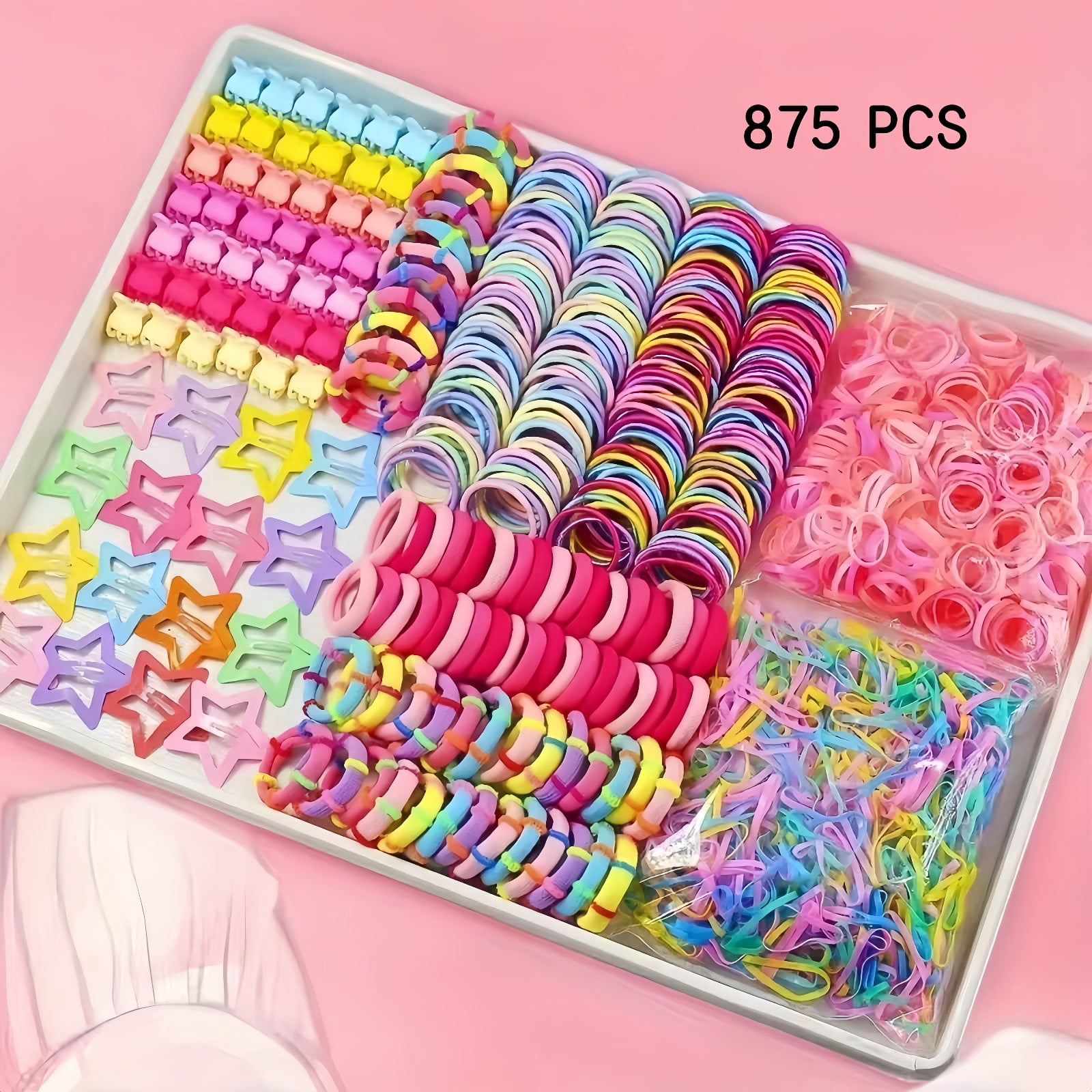 Children's hair clips, hair ties, hair accessories set box, elastic hair accessories set