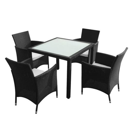 Patio Cafe Table And Chairs 9pcs Rattan Square Dining Table Chairs Cushion Combination Set Restaurant Cafe Balcony Backrest Chairs Home Dining Table ()