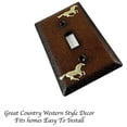 thumbnail image 4 of Urbalabs Western Cowboy Horse Rustic Metal Textured Rust Decorative Light Switch Outlet Wall Plate Covers Country Home Rustic Light Switch Covers Single Double 2 Gang Switch Plates (Single Switch), 4 of 7
