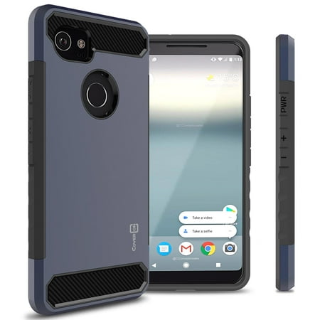 CoverON Google Pixel 2 XL / 2XL Case, Arc Series Hybrid Phone Cover with Carbon Fiber