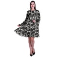 thumbnail image 2 of Moomaya Womens Long Sleeve Printed Knee Length Dress Flared Flowy Summer Dress, 2 of 6