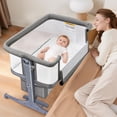 thumbnail image 2 of Spanspace 5-in-1 Co-Sleeper Bassinet with Mosquito Net and Wheels, Gray, 2 of 9