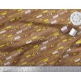 thumbnail image 2 of Soimoi Brown polyester Crepe Fabric Brush Stroke & Speed Drive Text Printed Fabric 1 Yard 52 Inch Wide, 2 of 3