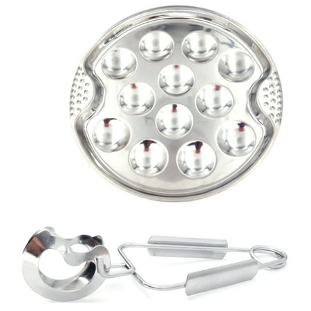 

1 Set of Stainless Steel Snail Escargot Plate Grilled Snail Tool