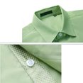 thumbnail image 2 of Mens Dress Shirt Long Sleeve Casual Green Button-Up Shirt with Inner Contrast Formal Business, 2 of 2
